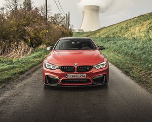 Preview wallpaper bmw m4, bmw, car, red, front view