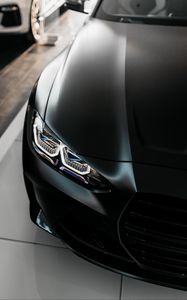 Preview wallpaper bmw m4, bmw, car, black, headlight, front view