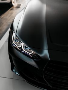 Preview wallpaper bmw m4, bmw, car, black, headlight, front view