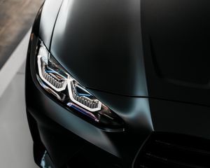 Preview wallpaper bmw m4, bmw, car, black, headlight, front view