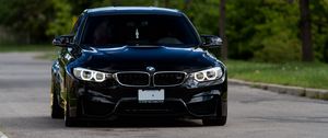 Preview wallpaper bmw m4, bmw, car, black, front view, dark