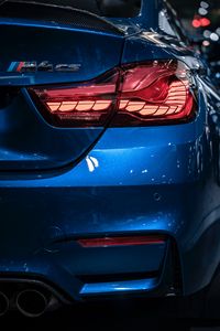 Preview wallpaper bmw m4 cs, bmw, blue, rear view