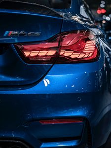 Preview wallpaper bmw m4 cs, bmw, blue, rear view