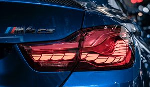 Preview wallpaper bmw m4 cs, bmw, blue, rear view