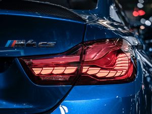 Preview wallpaper bmw m4 cs, bmw, blue, rear view