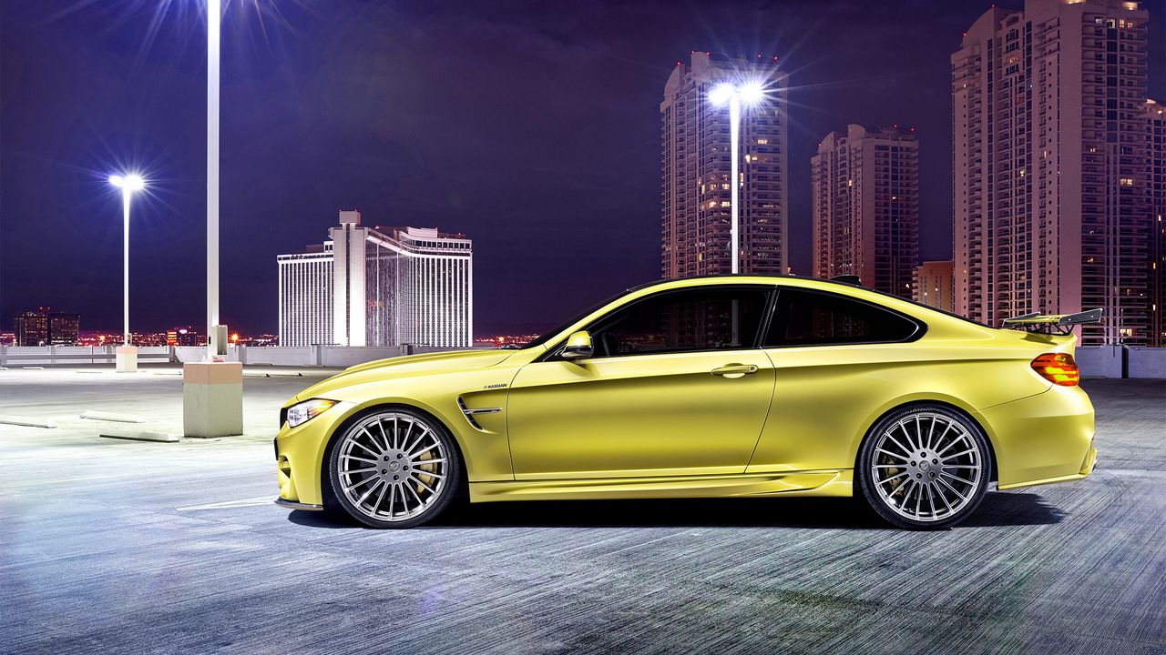 Wallpaper bmw, m4, f82, 2014, hamann, yellow