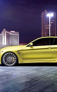 Preview wallpaper bmw, m4, f82, 2014, hamann, yellow