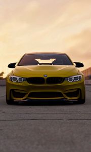 Preview wallpaper bmw m4 gts, bmw m4, bmw, front view, yellow, auto