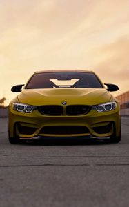 Preview wallpaper bmw m4 gts, bmw m4, bmw, front view, yellow, auto