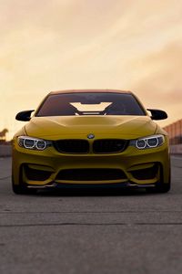 Preview wallpaper bmw m4 gts, bmw m4, bmw, front view, yellow, auto