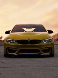 Preview wallpaper bmw m4 gts, bmw m4, bmw, front view, yellow, auto