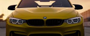 Preview wallpaper bmw m4 gts, bmw m4, bmw, front view, yellow, auto