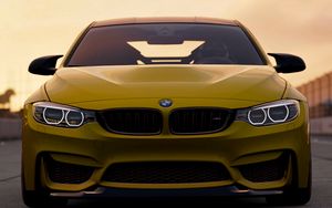 Preview wallpaper bmw m4 gts, bmw m4, bmw, front view, yellow, auto