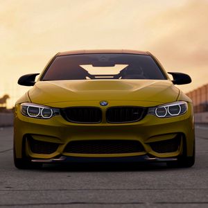 Preview wallpaper bmw m4 gts, bmw m4, bmw, front view, yellow, auto