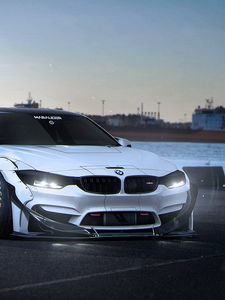 Preview wallpaper bmw, m4, marauder, tuning, white, side view