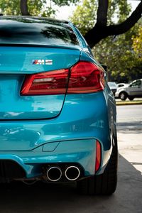 Preview wallpaper bmw m5, bmw, car, blue, back view