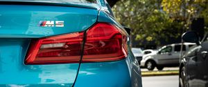 Preview wallpaper bmw m5, bmw, car, blue, back view