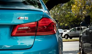 Preview wallpaper bmw m5, bmw, car, blue, back view