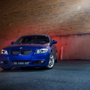 Preview wallpaper bmw m5, bmw, car, blue, front view, asphalt