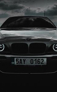 Preview wallpaper bmw m5, bmw, car, front view, black and white