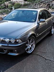 Preview wallpaper bmw, m5, e39, silver, side view