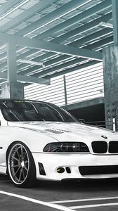 Preview wallpaper bmw m5, tuning, white, 5 series, sedan, e39