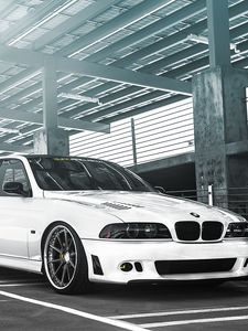 Preview wallpaper bmw m5, tuning, white, 5 series, sedan, e39