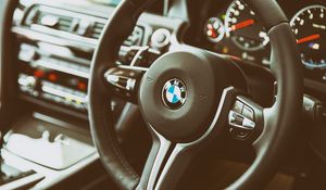 Preview wallpaper bmw, m6, interior, steering wheel