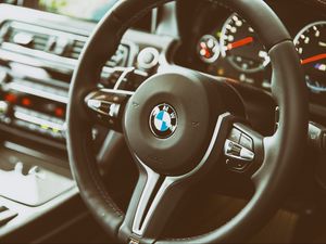 Preview wallpaper bmw, m6, interior, steering wheel