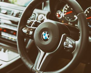 Preview wallpaper bmw, m6, interior, steering wheel