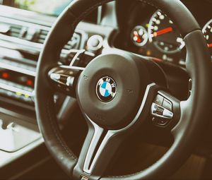 Preview wallpaper bmw, m6, interior, steering wheel