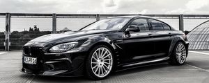 Preview wallpaper bmw, m6, prior-design, side view, black