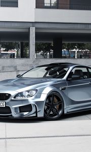 Preview wallpaper bmw, m6, silver, side view