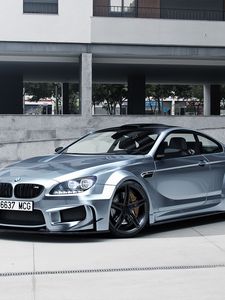 Preview wallpaper bmw, m6, silver, side view