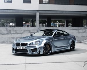 Preview wallpaper bmw, m6, silver, side view