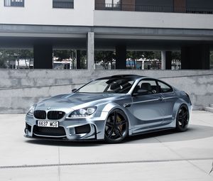 Preview wallpaper bmw, m6, silver, side view