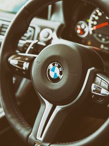 Preview wallpaper bmw, m6, steering wheel, interior