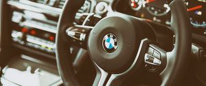 Preview wallpaper bmw, m6, steering wheel, interior