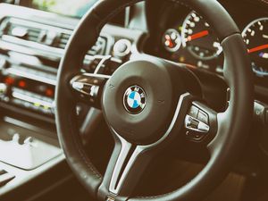 Preview wallpaper bmw, m6, steering wheel, interior