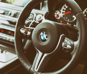 Preview wallpaper bmw, m6, steering wheel, interior