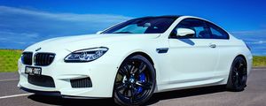 Preview wallpaper bmw, m6, white, side view