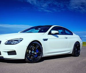 Preview wallpaper bmw, m6, white, side view