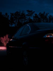 Preview wallpaper bmw, side view, car, night, dark