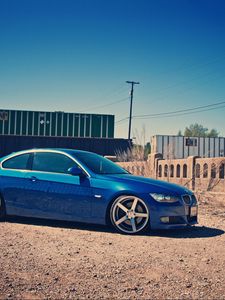 Preview wallpaper bmw, sky, train, car, cars, auto