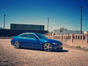 Preview wallpaper bmw, sky, train, car, cars, auto