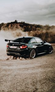 Preview wallpaper bmw, spoiler, car, black, dust