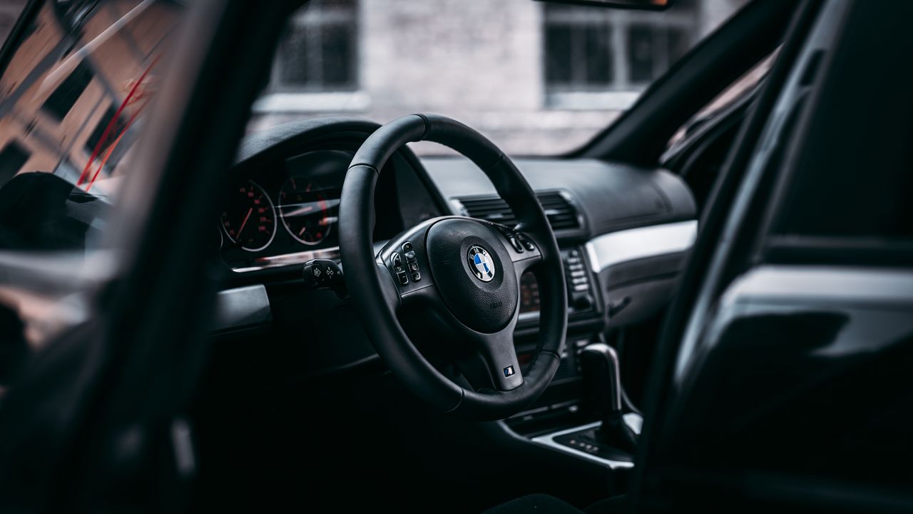 Wallpaper bmw, steering wheel, car, car interior