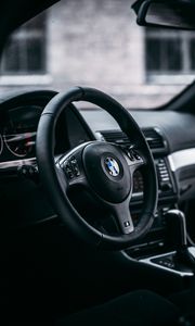 Preview wallpaper bmw, steering wheel, car, car interior