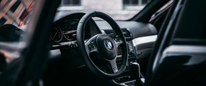 Preview wallpaper bmw, steering wheel, car, car interior