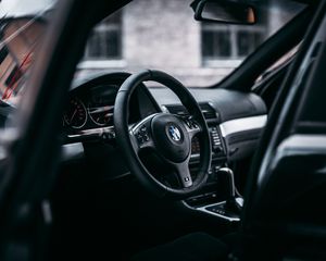 Preview wallpaper bmw, steering wheel, car, car interior